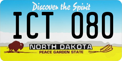 ND license plate ICT080