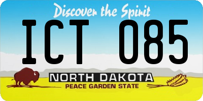 ND license plate ICT085