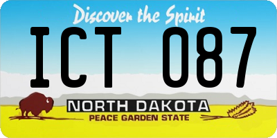 ND license plate ICT087