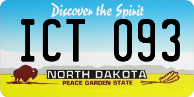 ND license plate ICT093