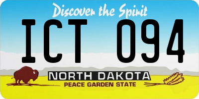 ND license plate ICT094