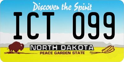 ND license plate ICT099