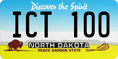 ND license plate ICT100