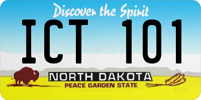ND license plate ICT101