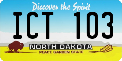 ND license plate ICT103