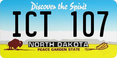 ND license plate ICT107