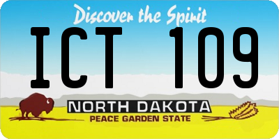 ND license plate ICT109