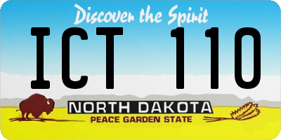 ND license plate ICT110