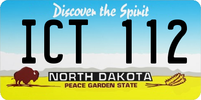 ND license plate ICT112