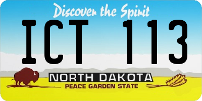 ND license plate ICT113