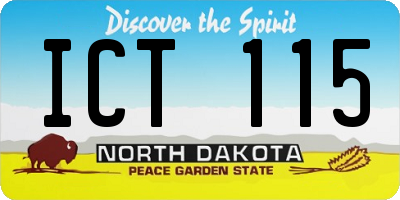 ND license plate ICT115