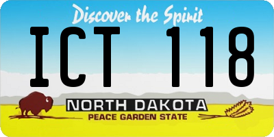 ND license plate ICT118