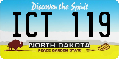 ND license plate ICT119