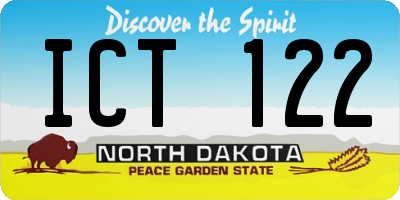 ND license plate ICT122