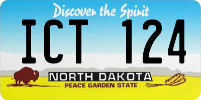 ND license plate ICT124
