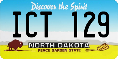 ND license plate ICT129
