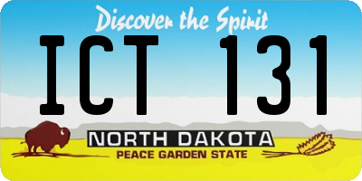 ND license plate ICT131