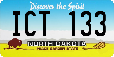 ND license plate ICT133