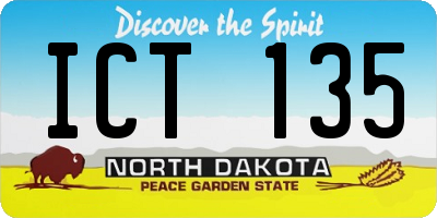 ND license plate ICT135