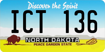 ND license plate ICT136