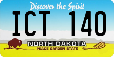 ND license plate ICT140