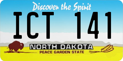 ND license plate ICT141