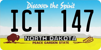 ND license plate ICT147
