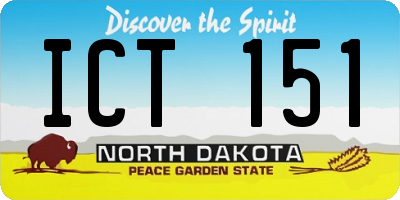 ND license plate ICT151