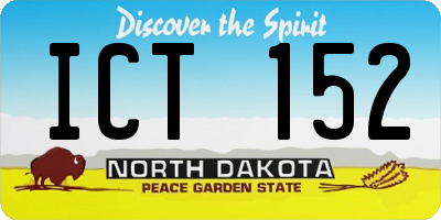 ND license plate ICT152