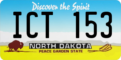 ND license plate ICT153