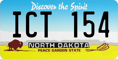 ND license plate ICT154