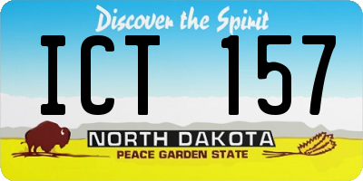 ND license plate ICT157