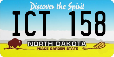 ND license plate ICT158