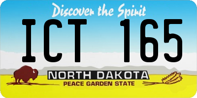 ND license plate ICT165