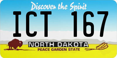 ND license plate ICT167