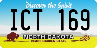 ND license plate ICT169