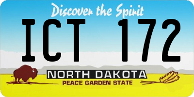 ND license plate ICT172