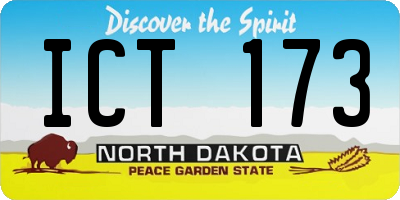 ND license plate ICT173