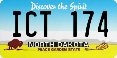 ND license plate ICT174