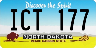 ND license plate ICT177