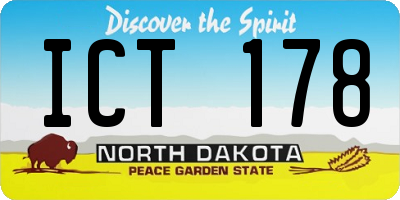 ND license plate ICT178