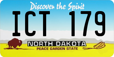 ND license plate ICT179