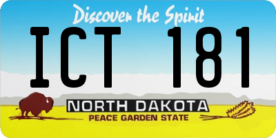 ND license plate ICT181