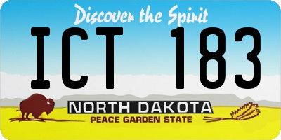 ND license plate ICT183