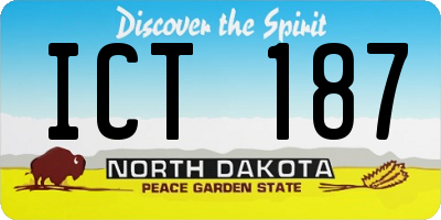 ND license plate ICT187