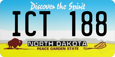 ND license plate ICT188