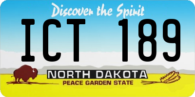 ND license plate ICT189