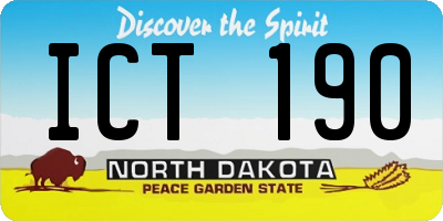 ND license plate ICT190