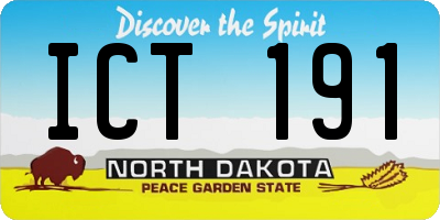 ND license plate ICT191
