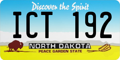 ND license plate ICT192